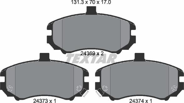 Textar 2436901 - Brake Pad Set, disc brake autospares.lv