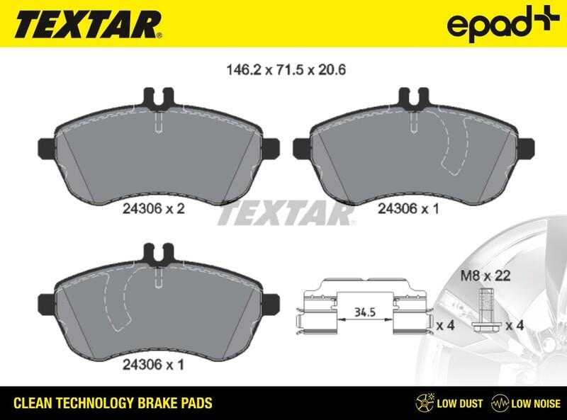 Textar 2430601CP - Brake Pad Set, disc brake autospares.lv