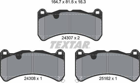 Textar 2430701 - Brake Pad Set, disc brake autospares.lv