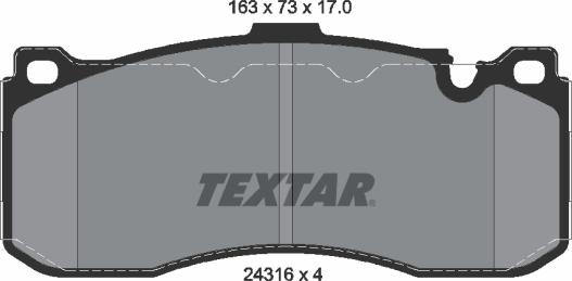 Textar 2431601 - Brake Pad Set, disc brake autospares.lv
