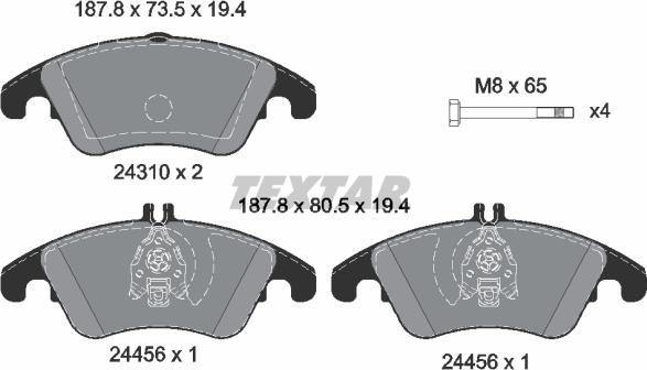 Textar 2431001 - Brake Pad Set, disc brake autospares.lv