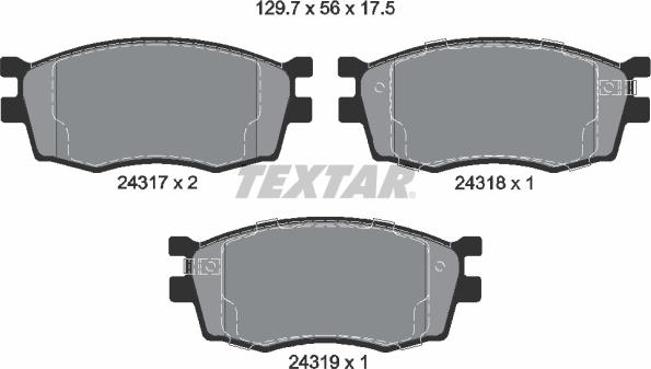 Textar 2431701 - Brake Pad Set, disc brake autospares.lv