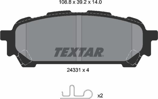 Textar 2433101 - Brake Pad Set, disc brake autospares.lv