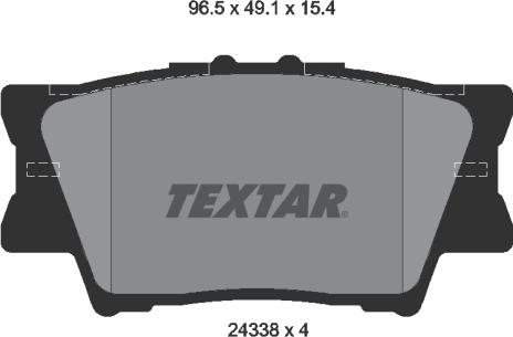 Textar 2433801 - Brake Pad Set, disc brake autospares.lv