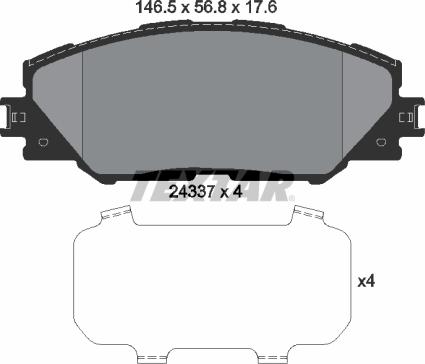 Textar 2433701 - Brake Pad Set, disc brake autospares.lv