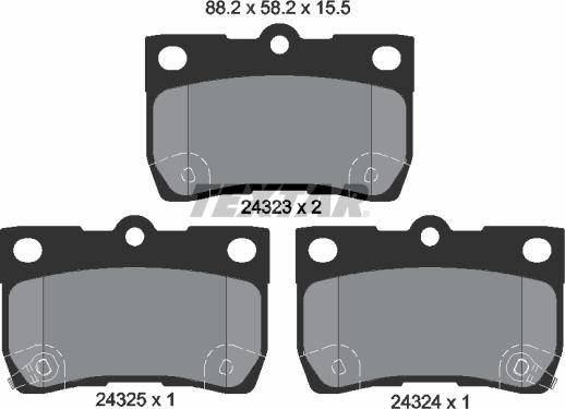 Textar 2432301 - Brake Pad Set, disc brake autospares.lv