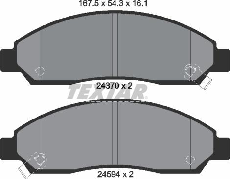 Textar 2437001 - Brake Pad Set, disc brake autospares.lv