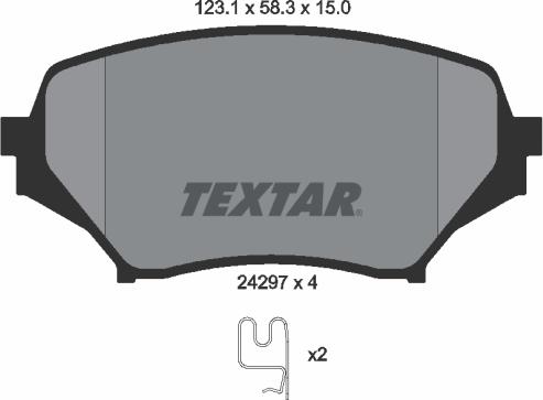 Textar 2429701 - Brake Pad Set, disc brake autospares.lv