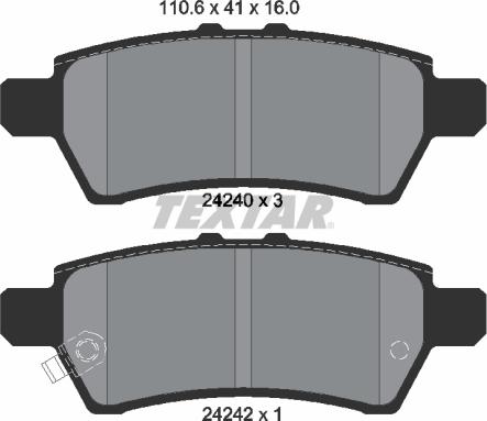 Textar 2424001 - Brake Pad Set, disc brake autospares.lv
