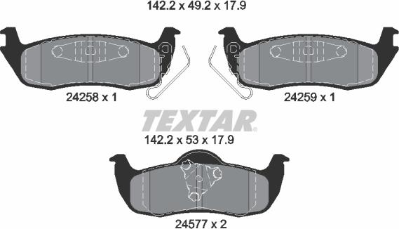 Textar 2425801 - Brake Pad Set, disc brake autospares.lv