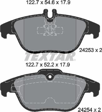 Textar 2425301 - Brake Pad Set, disc brake autospares.lv