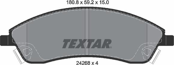 Textar 2426801 - Brake Pad Set, disc brake autospares.lv