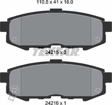 Textar 2421501 - Brake Pad Set, disc brake autospares.lv