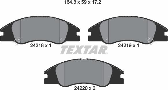 Textar 2421801 - Brake Pad Set, disc brake autospares.lv