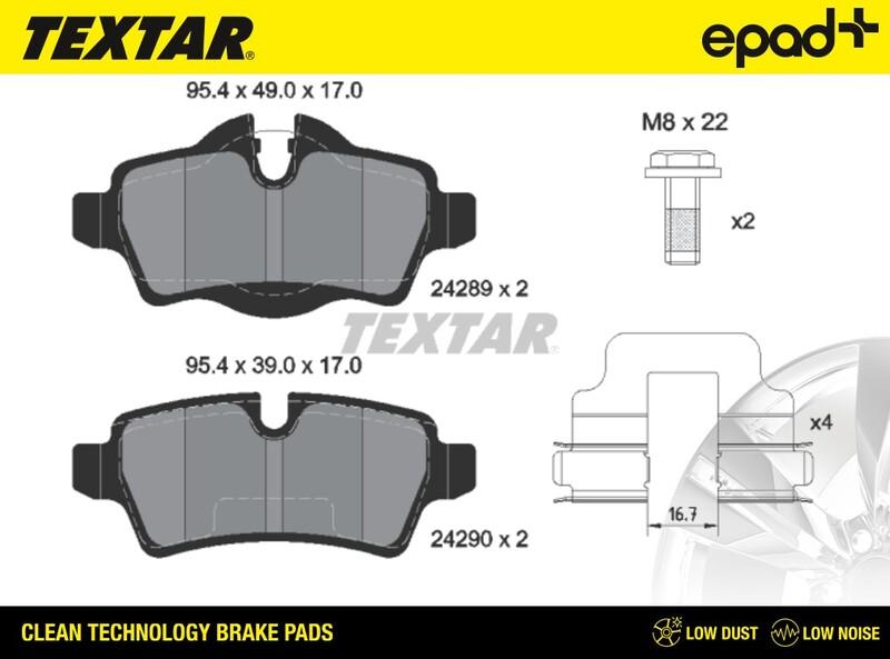 Textar 2428901CP - Brake Pad Set, disc brake autospares.lv