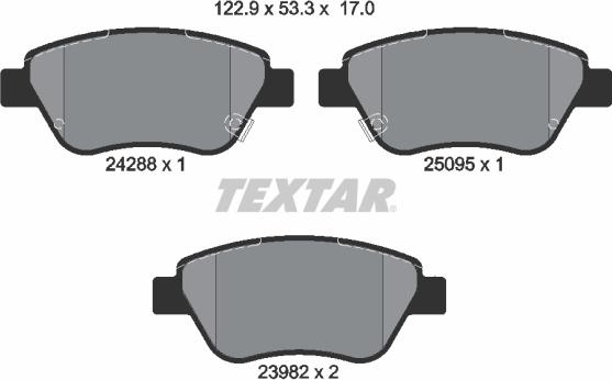 Textar 2428801 - Brake Pad Set, disc brake autospares.lv