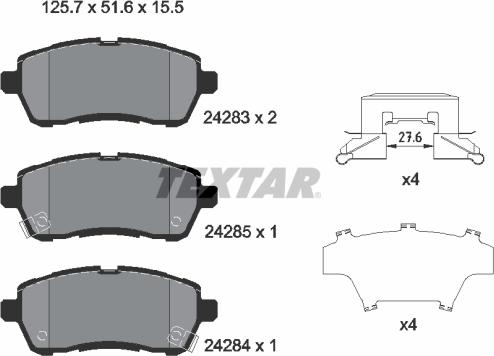 Textar 2428303 - Brake Pad Set, disc brake autospares.lv