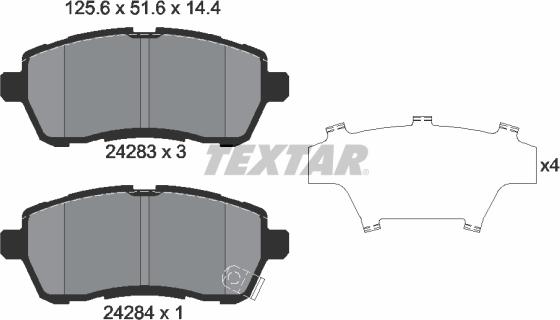 Textar 2428314 - Brake Pad Set, disc brake autospares.lv