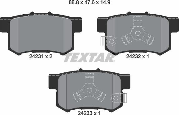 Textar 2423101 - Brake Pad Set, disc brake autospares.lv