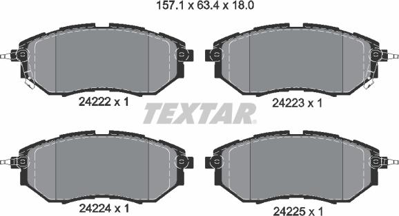 Textar 2422201 - Brake Pad Set, disc brake autospares.lv