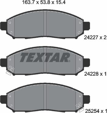 Textar 2422704 - Brake Pad Set, disc brake autospares.lv