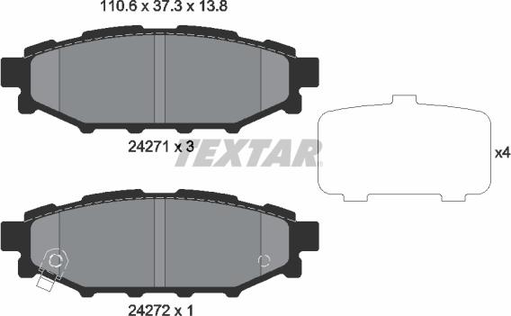 Textar 2427101 - Brake Pad Set, disc brake autospares.lv