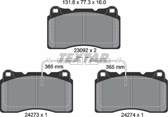 Textar 2427301 - Brake Pad Set, disc brake autospares.lv