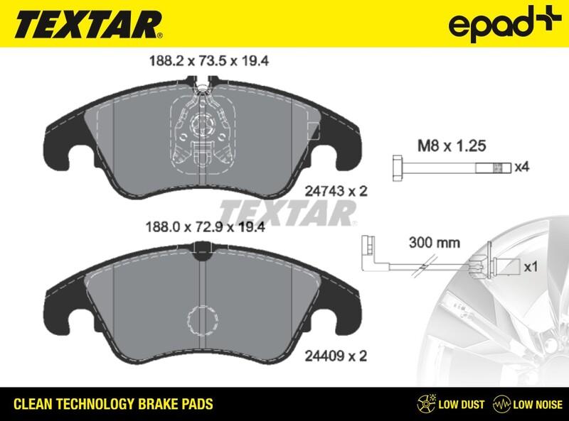 Textar 2474301CP - Brake Pad Set, disc brake autospares.lv