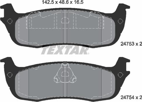 Textar 2475301 - Brake Pad Set, disc brake autospares.lv