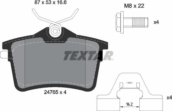 Textar 2476501 - Brake Pad Set, disc brake autospares.lv