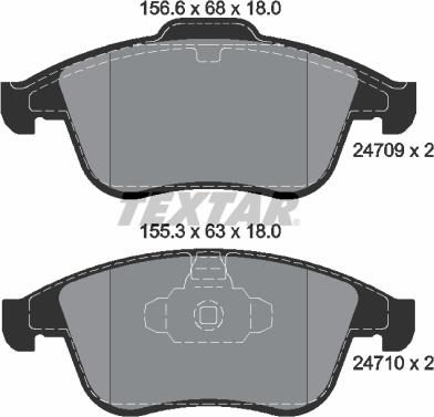 Textar 2470901 - Brake Pad Set, disc brake autospares.lv