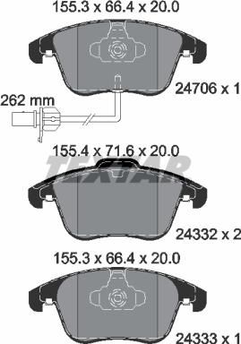 Textar 2470681 - Brake Pad Set, disc brake autospares.lv