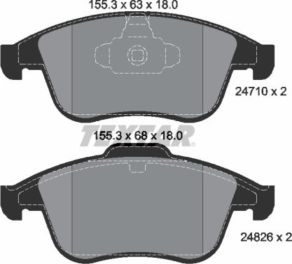 Textar 2471001 - Brake Pad Set, disc brake autospares.lv