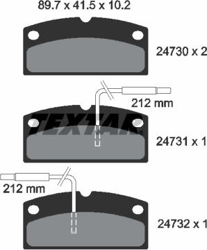 Textar 2473001 - Brake Pad Set, disc brake autospares.lv