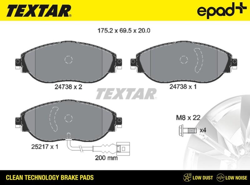 Textar 2473803CP - Brake Pad Set, disc brake autospares.lv