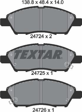 Textar 2472401 - Brake Pad Set, disc brake autospares.lv