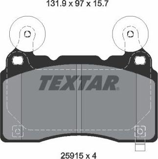 Textar 2591501 - Brake Pad Set, disc brake autospares.lv
