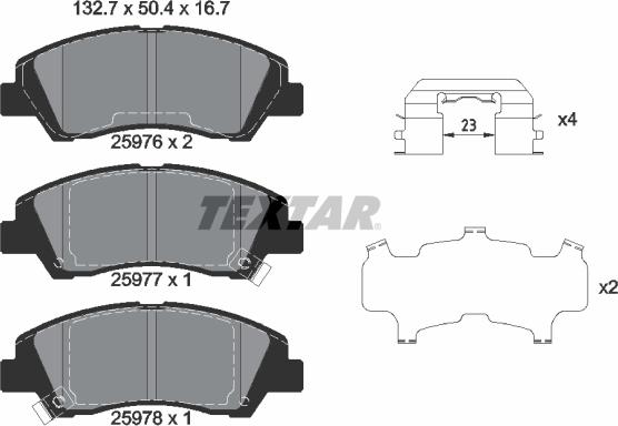 Textar 2597601 - Brake Pad Set, disc brake autospares.lv