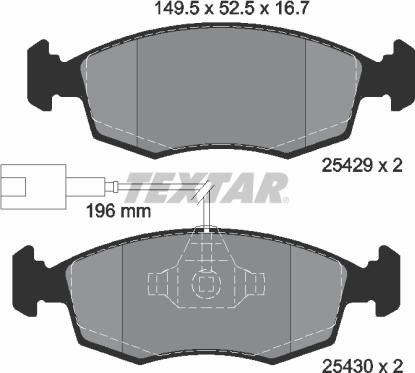 Textar 2542901 - Brake Pad Set, disc brake autospares.lv