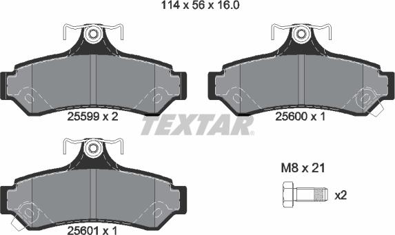 Textar 2559901 - Brake Pad Set, disc brake autospares.lv