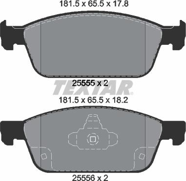 Textar 2555501 - Brake Pad Set, disc brake autospares.lv