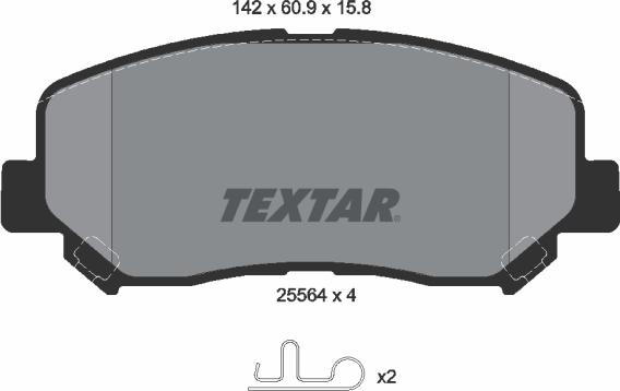 Textar 2556401 - Brake Pad Set, disc brake autospares.lv