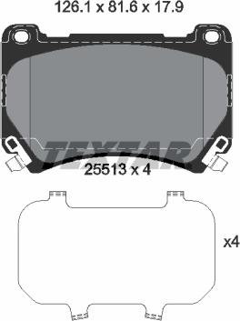 Textar 2551301 - Brake Pad Set, disc brake autospares.lv