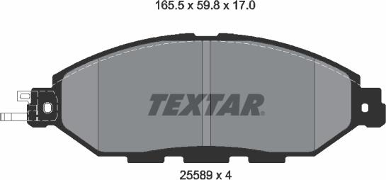 Textar 2558901 - Brake Pad Set, disc brake autospares.lv