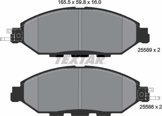 Textar 2558903 - Brake Pad Set, disc brake autospares.lv