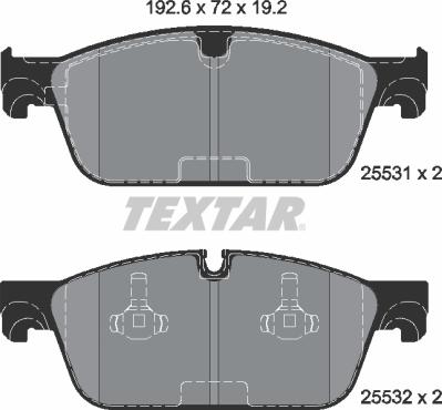 Textar 2553101 - Brake Pad Set, disc brake autospares.lv