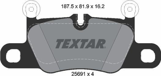 Textar 2569101 - Brake Pad Set, disc brake autospares.lv