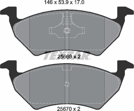 Textar 2566901 - Brake Pad Set, disc brake autospares.lv