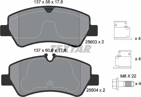 Textar 2560301 - Brake Pad Set, disc brake autospares.lv