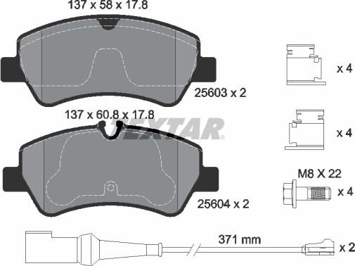 Textar 2560303 - Brake Pad Set, disc brake autospares.lv